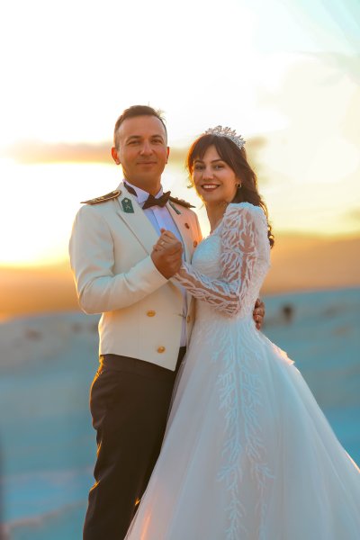 Pamukkale Traventerler gelin damat çekimi